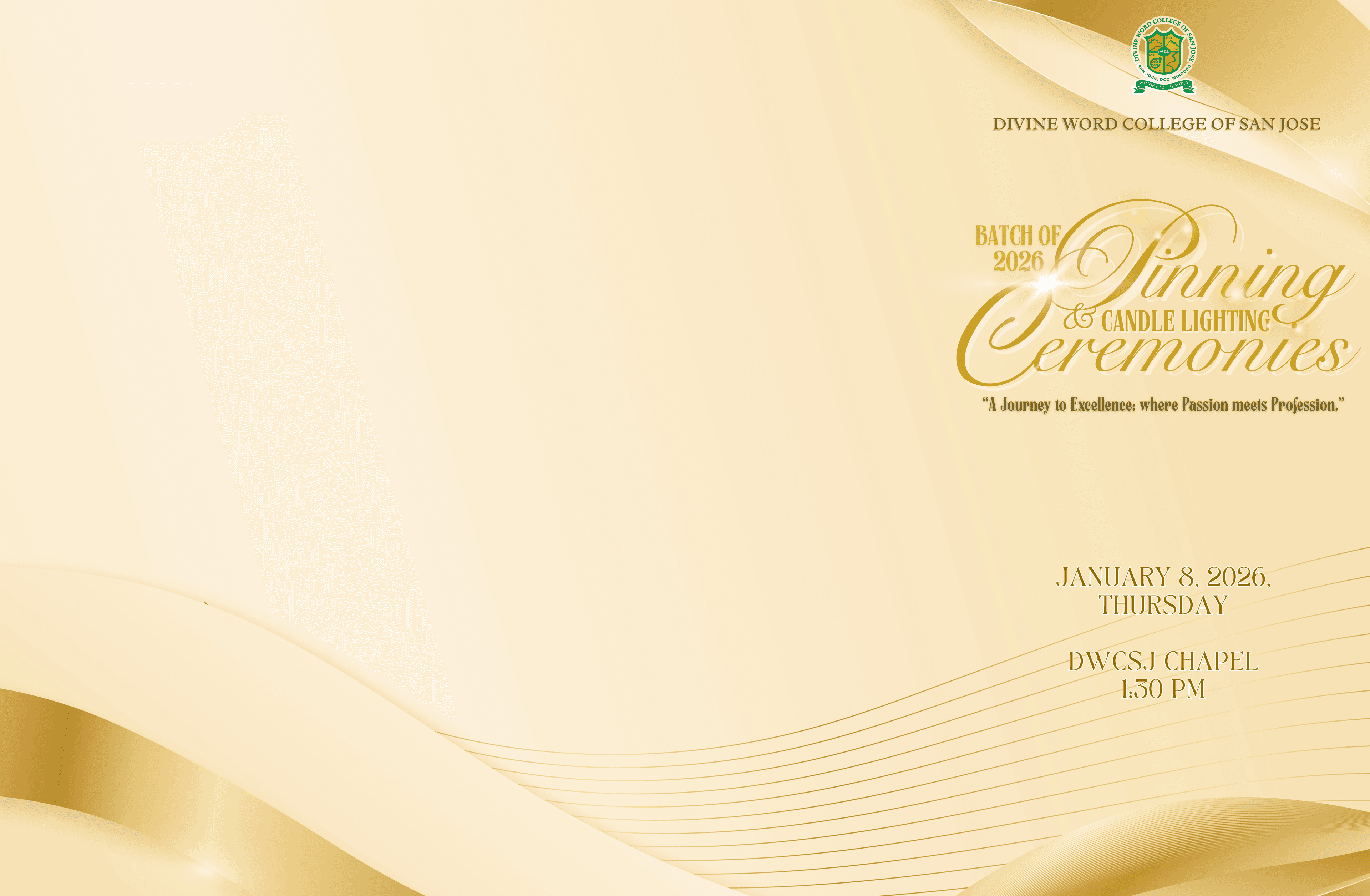 DWCSJ Pinning Ceremony 2026 Leaflet Front