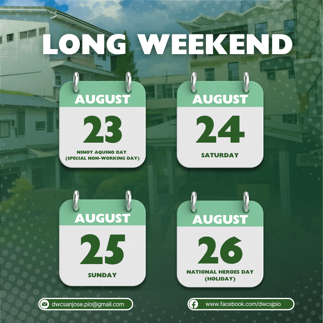 DWCSJ LONG HOLIDAY WEEKEND